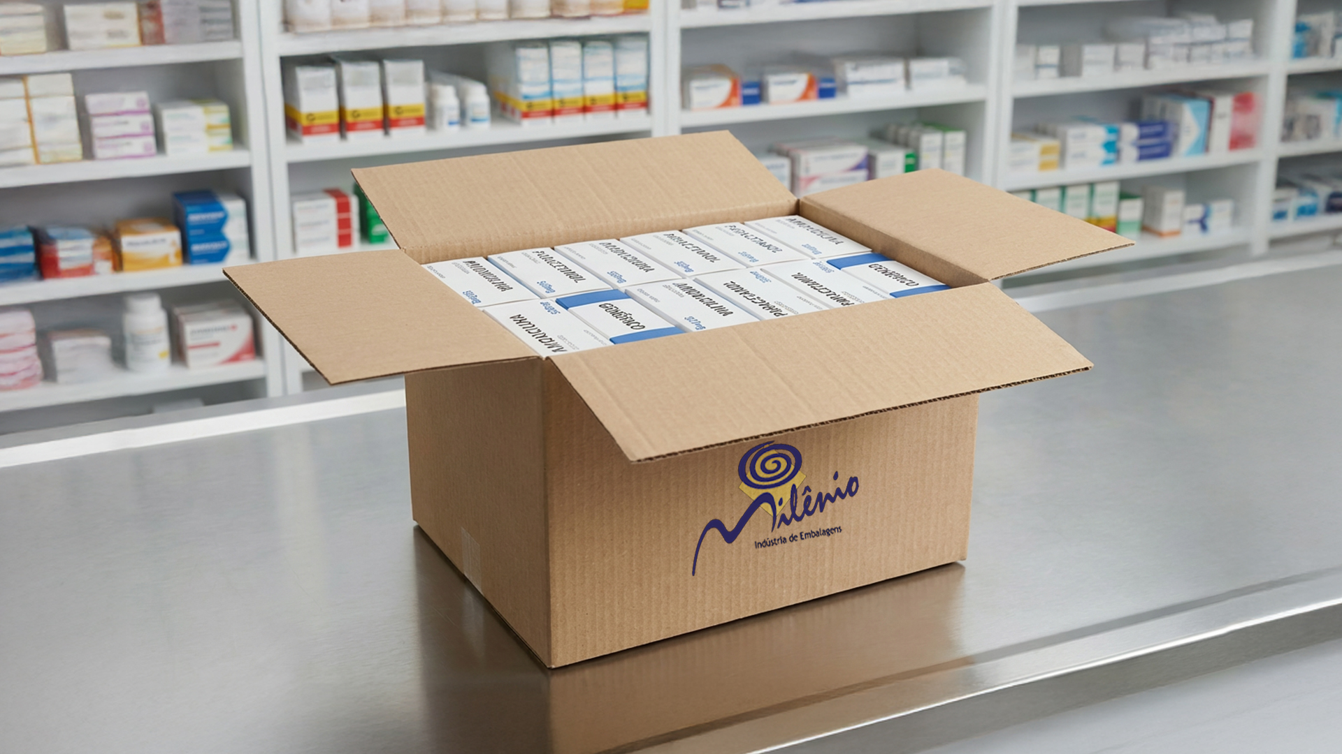 Caixa de papelão para a indústria farmacêutica