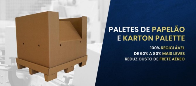 Palete de caixas de papelão ondulado