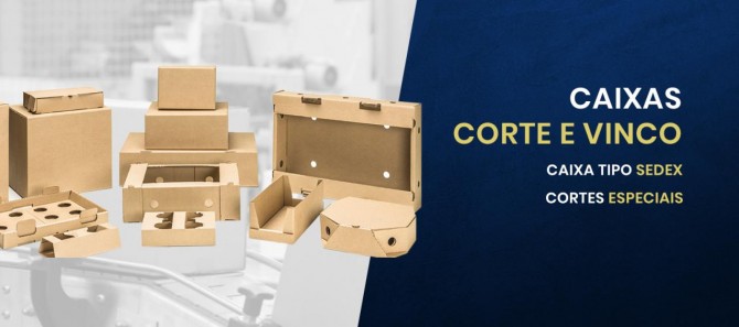 Caixa de papelão corte e vinco