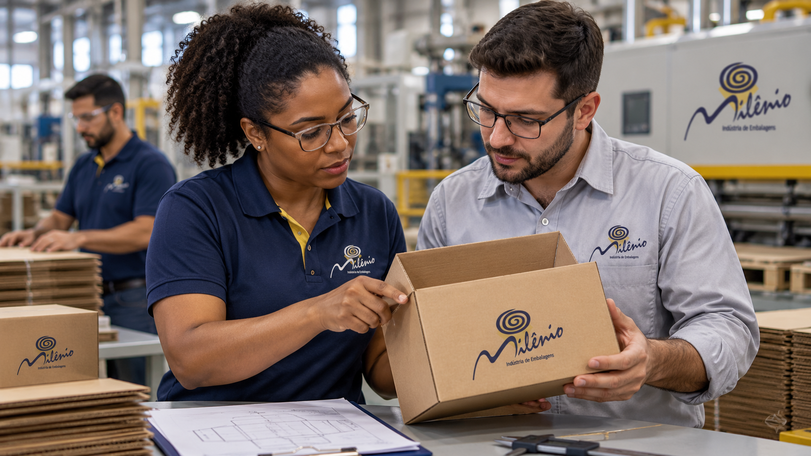 4 Caixas de papelão para industria